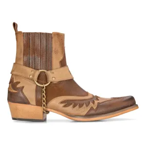 Western Cowboy Real Leather Pointed Boots